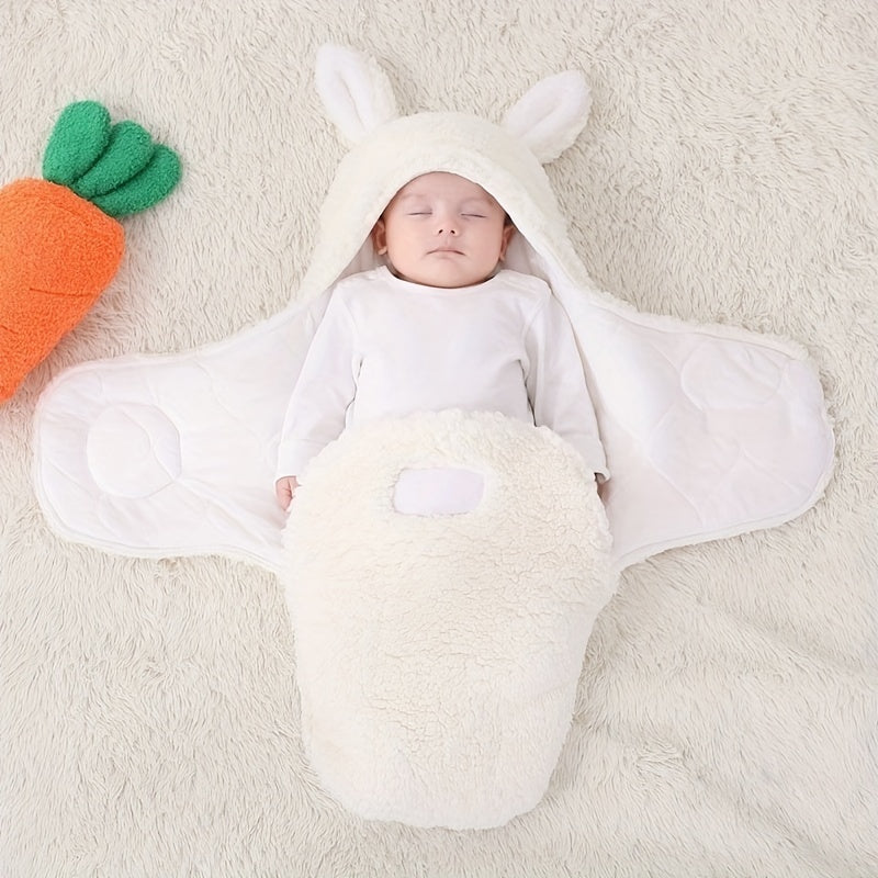 Super Soft Baby Swaddle Blanket | Fluffy Fleece Newborn Sleeping Bag with Head Support