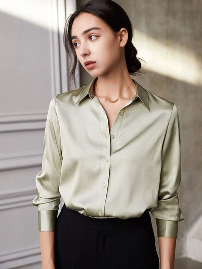 Green Satin Shirt