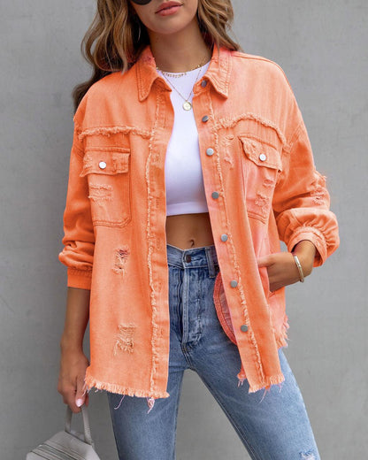 Ripped Shirt Jacket - Magic Moon Store