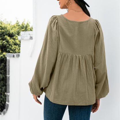 Button Loose Top For Women