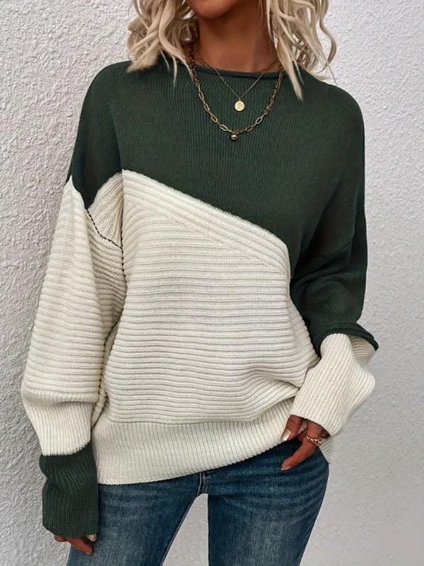 Contrast Color Knitting Sweater - Magic Moon Store