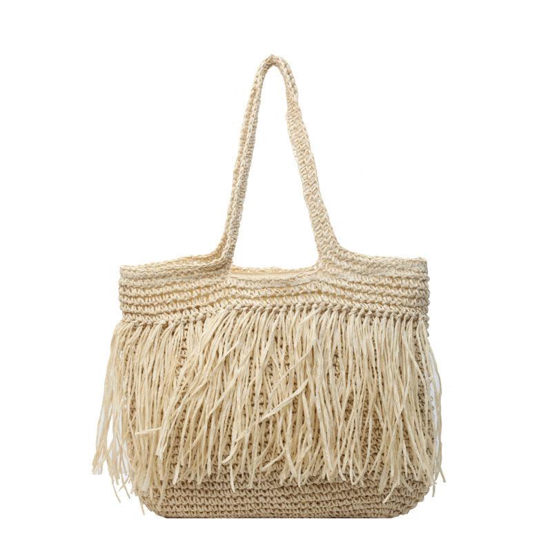 Straw Woven Tassel Shoulder Bag - Magic Moon Store