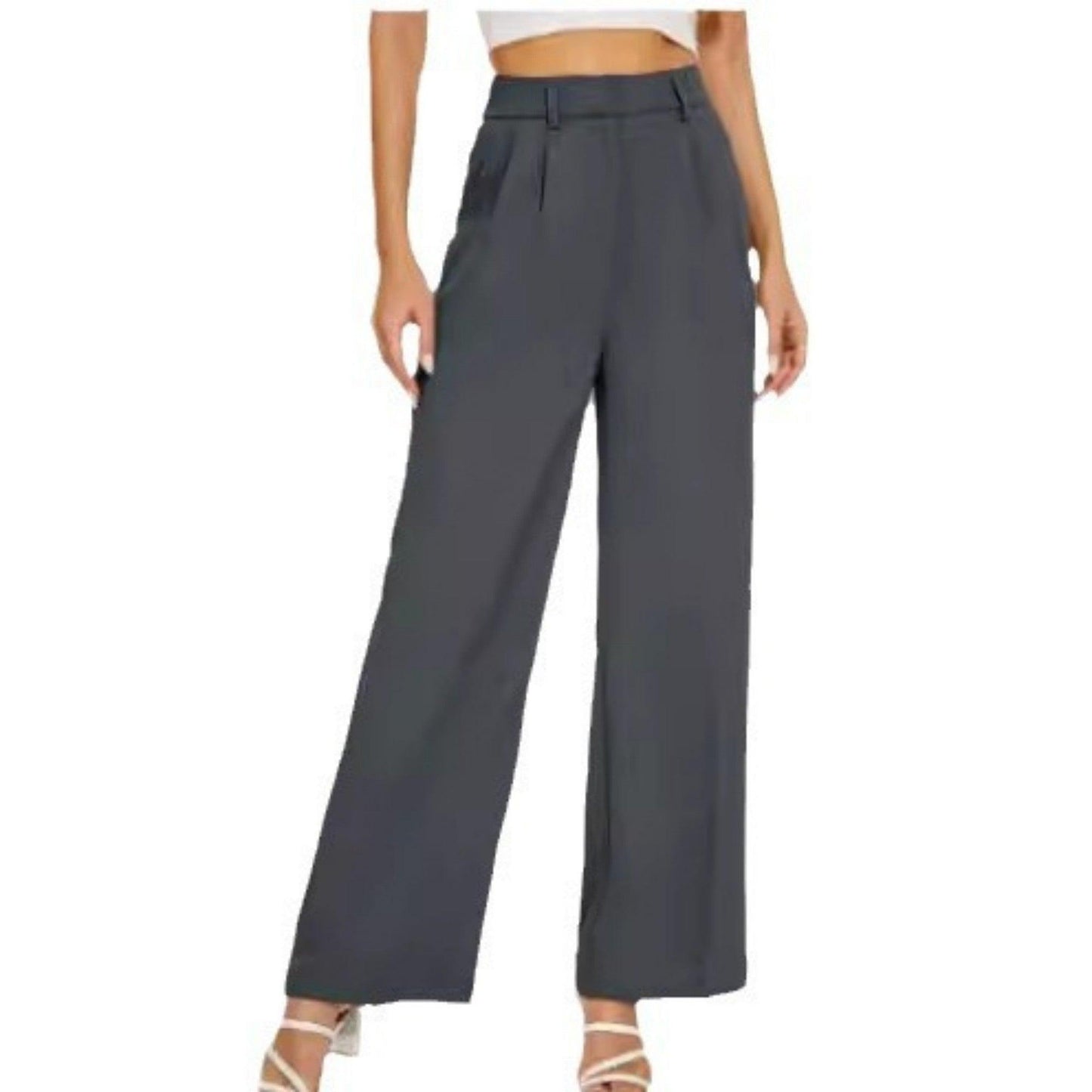 High Waist Straight Trousers