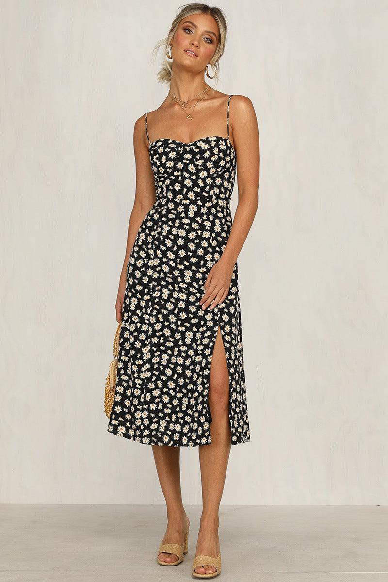 Floral Split Dress - Magic Moon Store