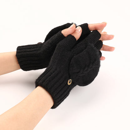 Wool Fingerless Gloves Women's Warm Knitted - Magic Moon Store