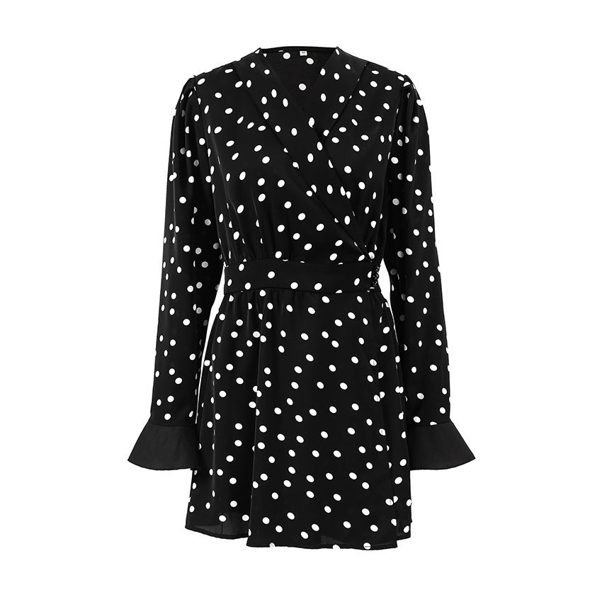 Graceful Polka Dot Slim Fit Dress - Magic Moon Store