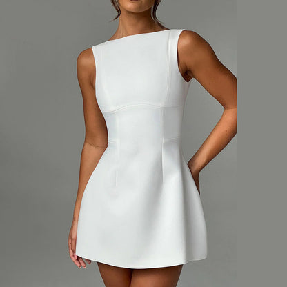 Slim-fitting Backless Sleeveless Short Dress