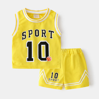 Children's Basketball Baby Sleeveless Top and Short Pants Boys Two-piece Suit