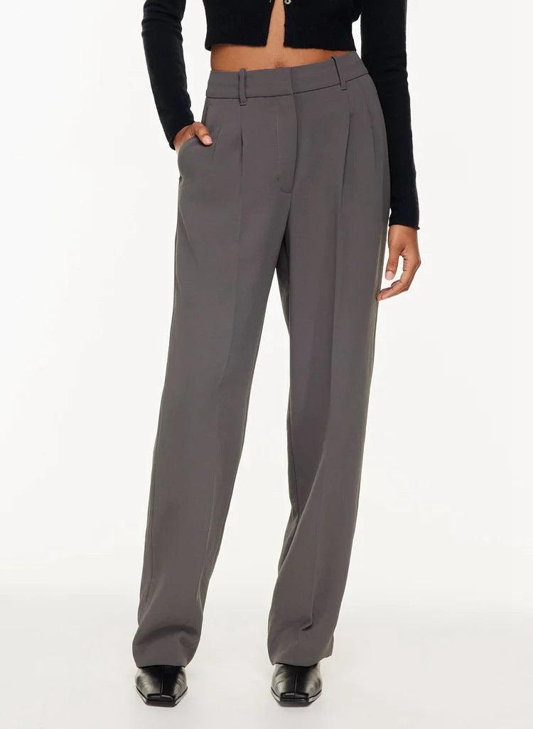 High Waist Straight Trousers