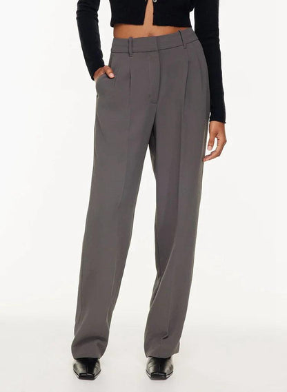 High Waist Straight Trousers