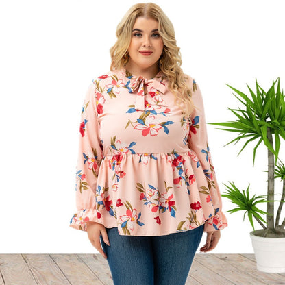 Floral Long-sleeved Blouse