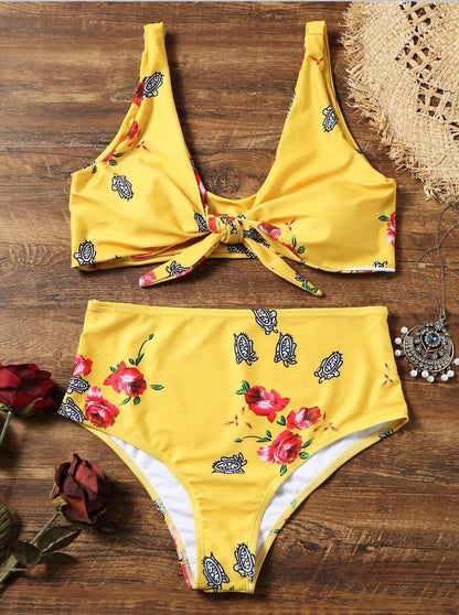 Floral knotted double-sided Bikini - Magic Moon Store