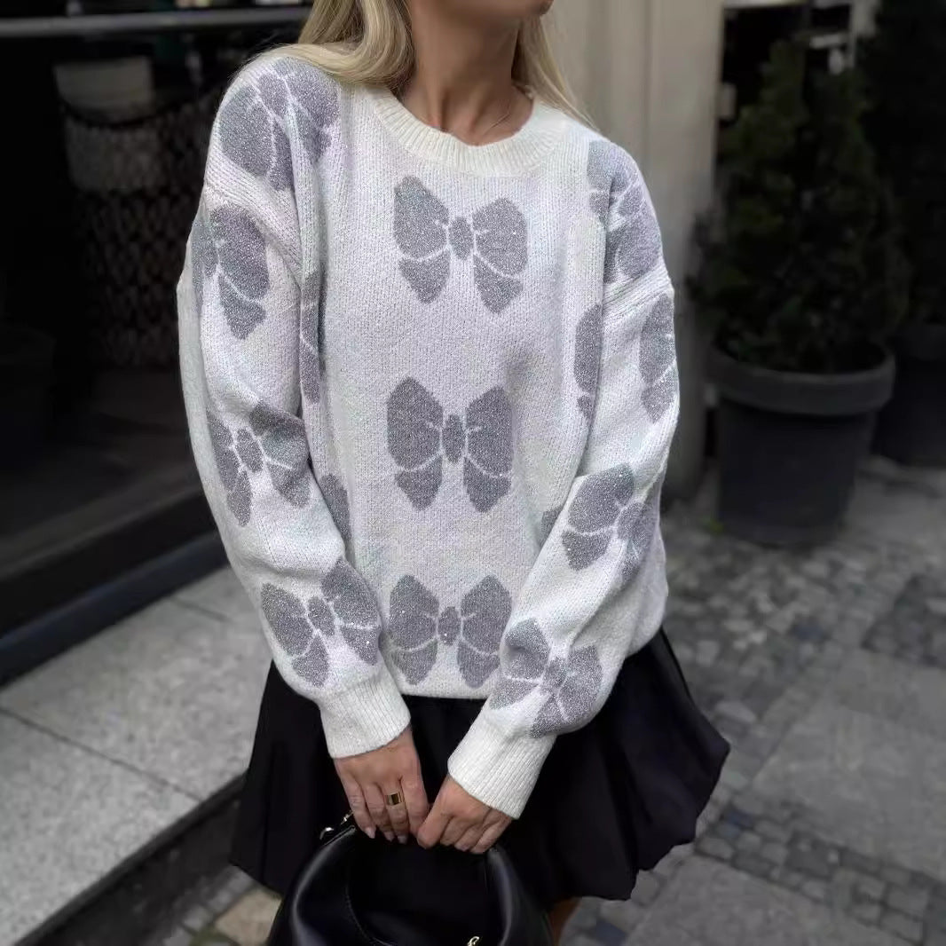 Printed Butterfly Loose Knitwear Sweater - Magic Moon Store