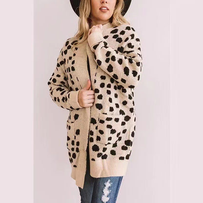 Thick Loose Irregular Dot Sweater Coat Knitted Cardigan