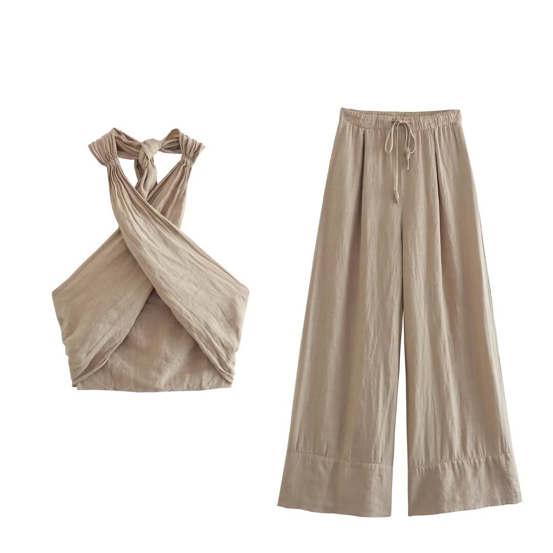 Linen Top & Wide Pants Set