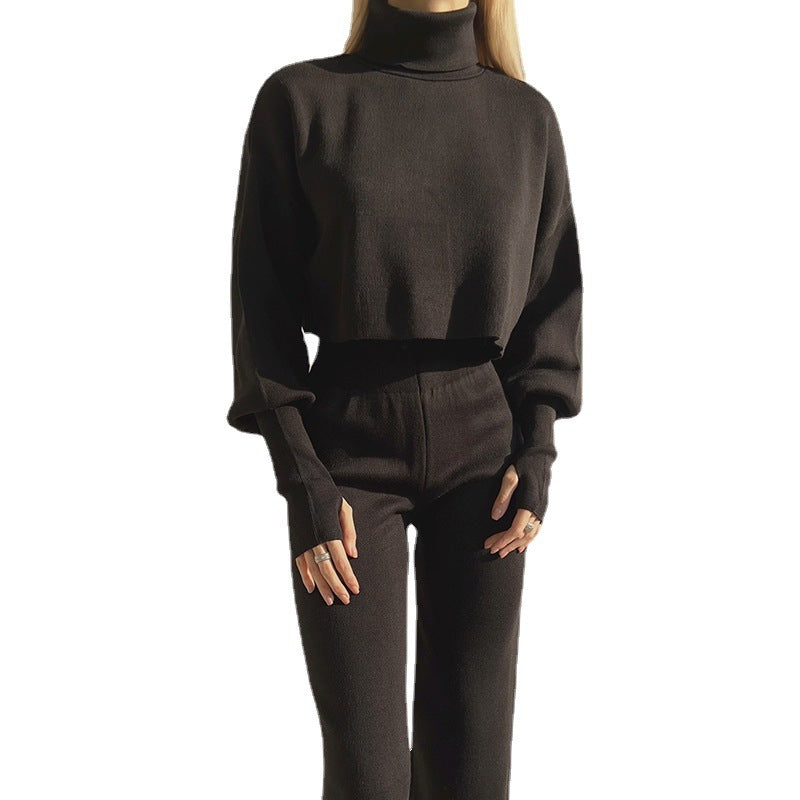 Turtleneck Loose Long Sleeve Sweatshirt & Pants Casual Set