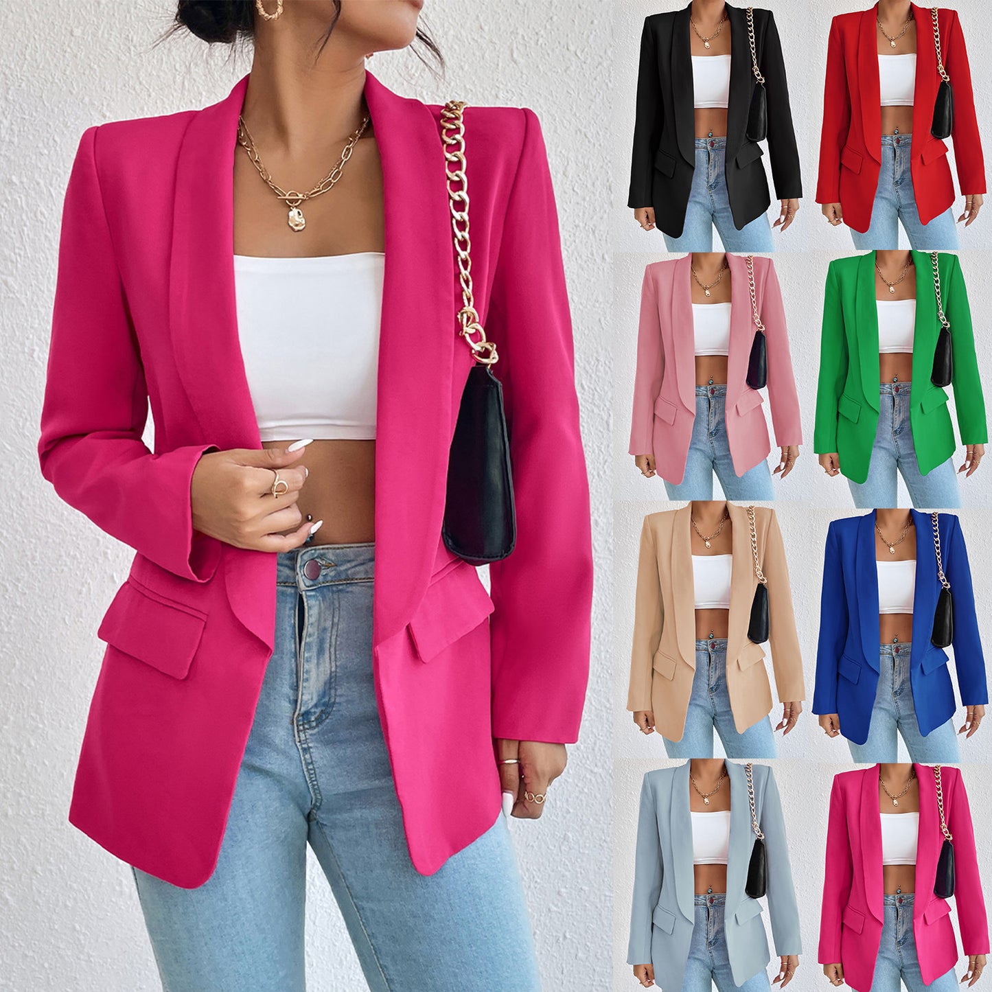 Women's Lapel Blazer Jacket - Magic Moon Store