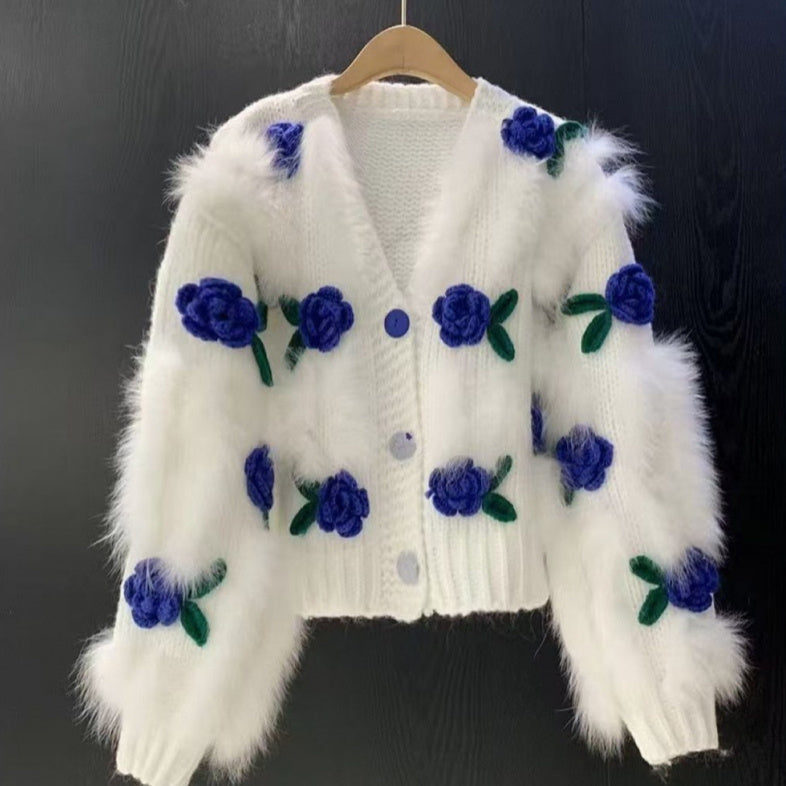 Soft High Grade Floral Embroidery Sweater