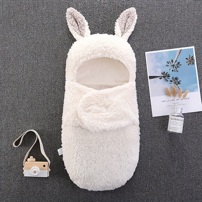 Super Soft Baby Swaddle Blanket | Fluffy Fleece Newborn Sleeping Bag with Head Support