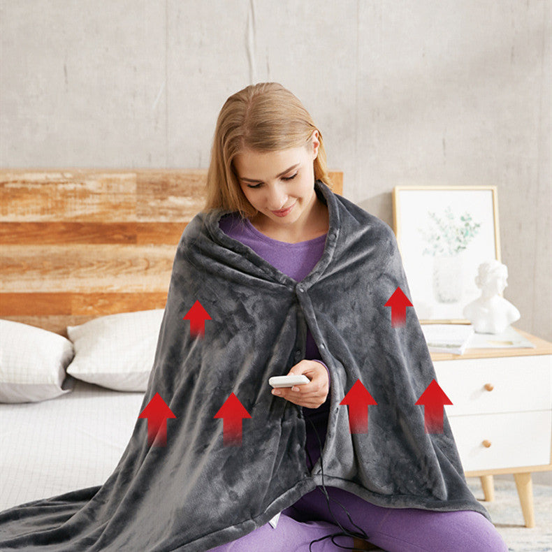 Winter Flannel Cold Protection Body Warmer Usb  Heated Plush Blanket