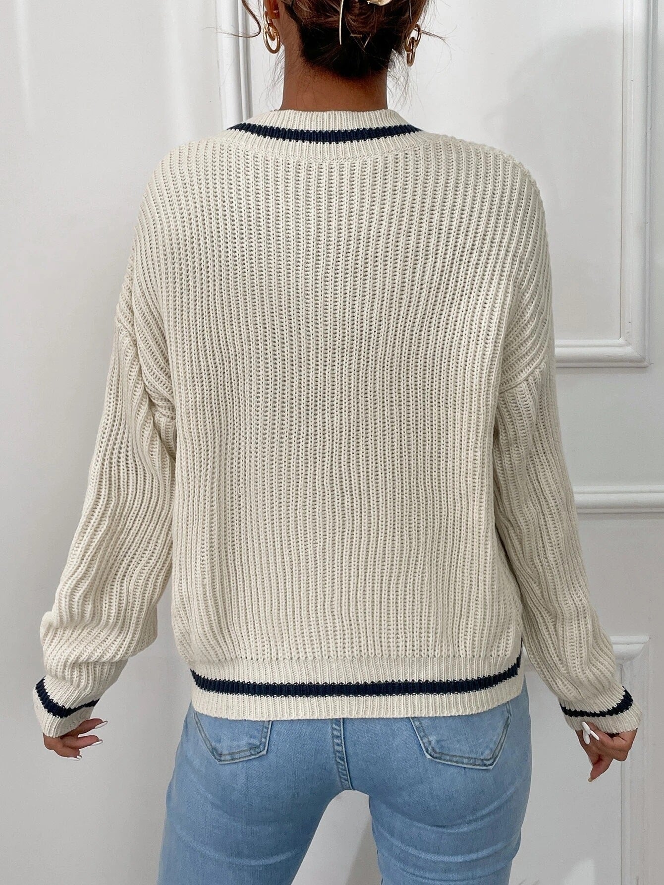 Long Sleeve Striped Pullover Sweater