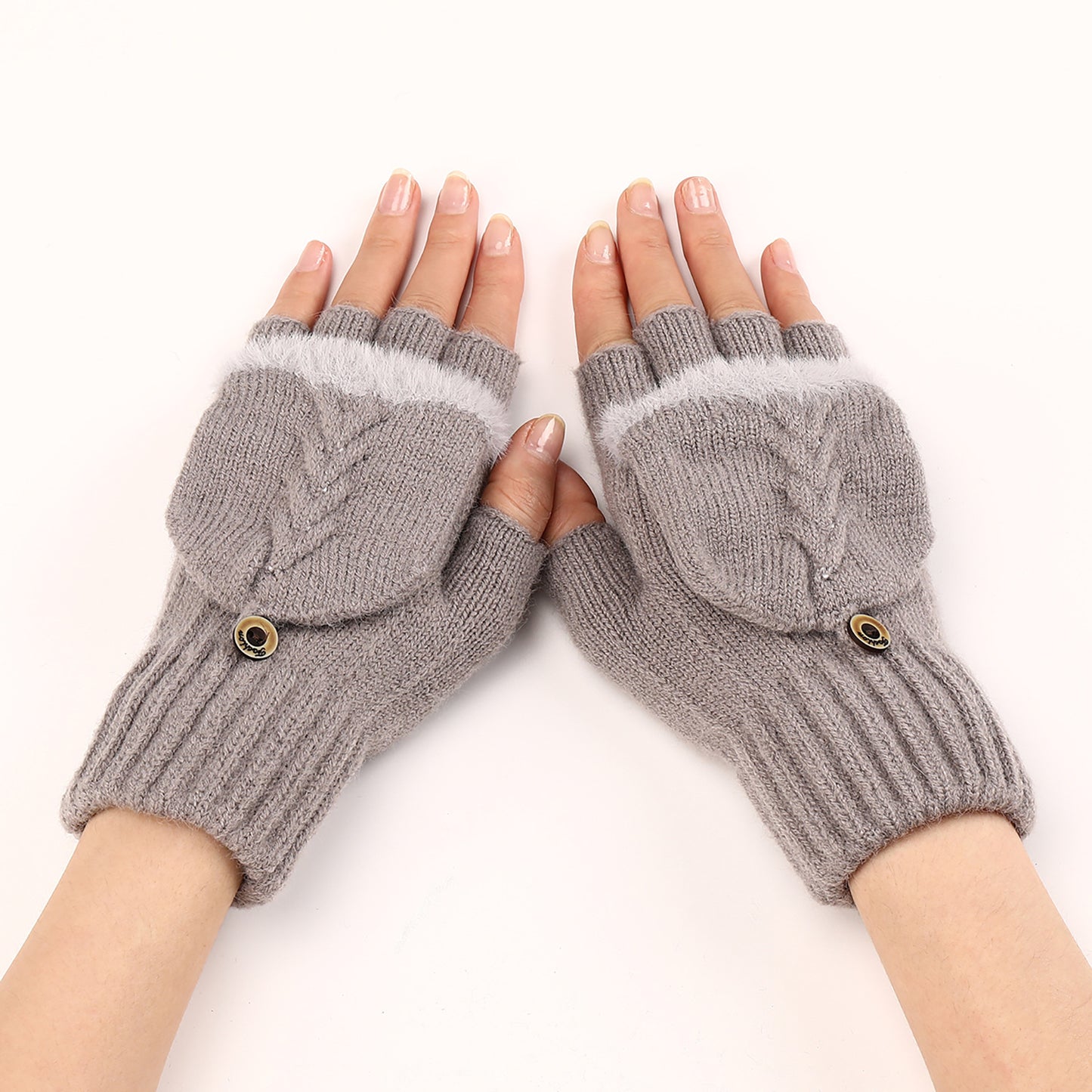 Wool Fingerless Gloves Women's Warm Knitted - Magic Moon Store