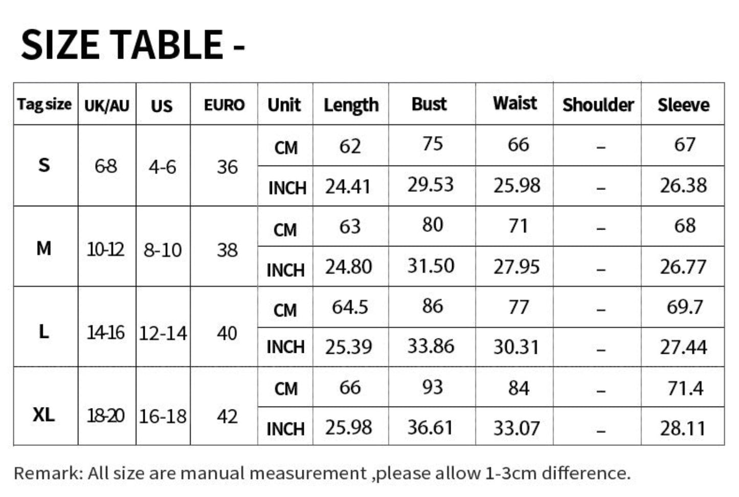 size chart