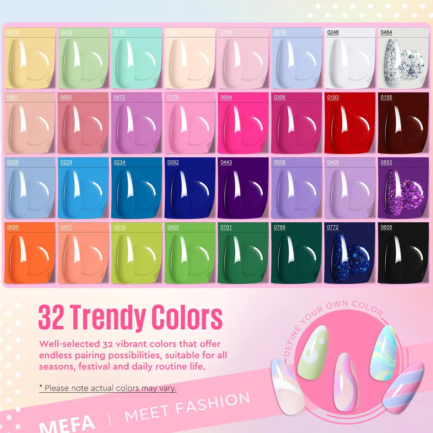 SET 32 Colors Gel Nail Polish Kit with U V Light Lamp