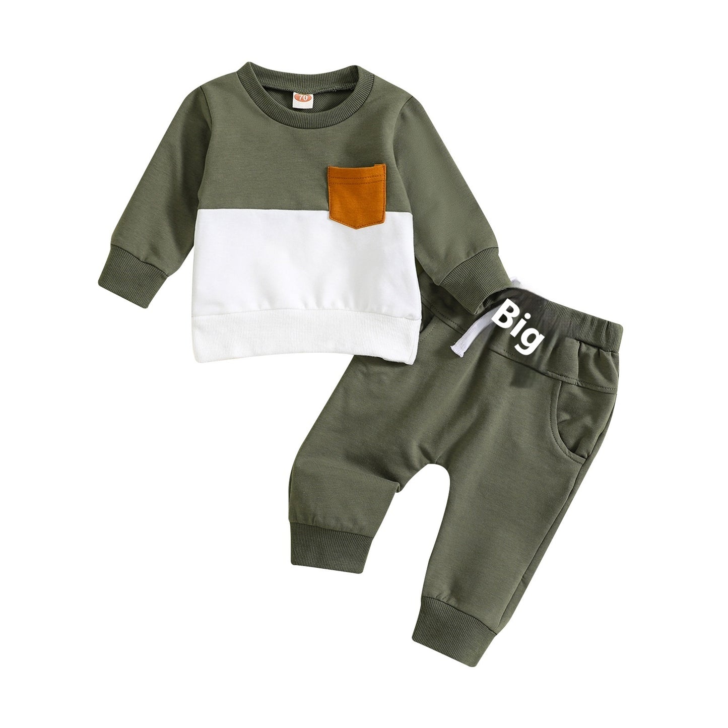 Boy Suit Color-block Crew Neck Long Sleeve