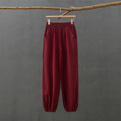 Cotton & Linen Slub Casual Trousers