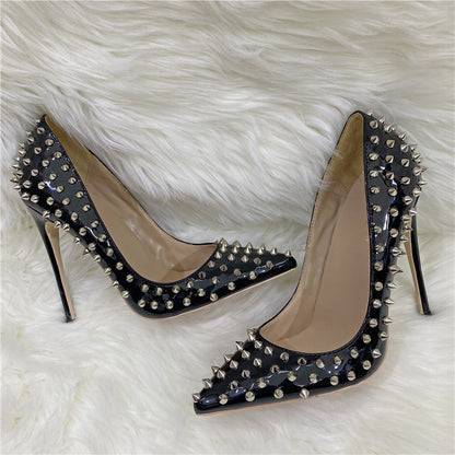 Rivet High Heels Pointed Stiletto