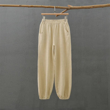 Cotton & Linen Slub Casual Trousers