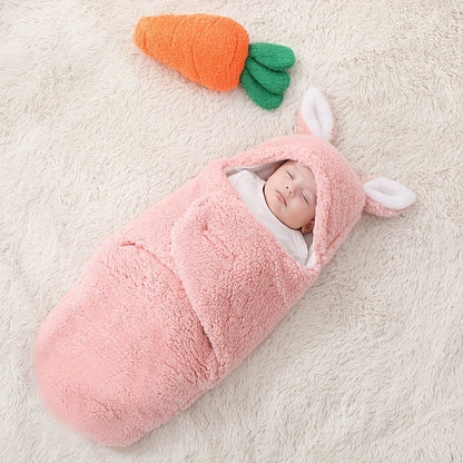 Super Soft Baby Swaddle Blanket | Fluffy Fleece Newborn Sleeping Bag with Head Support