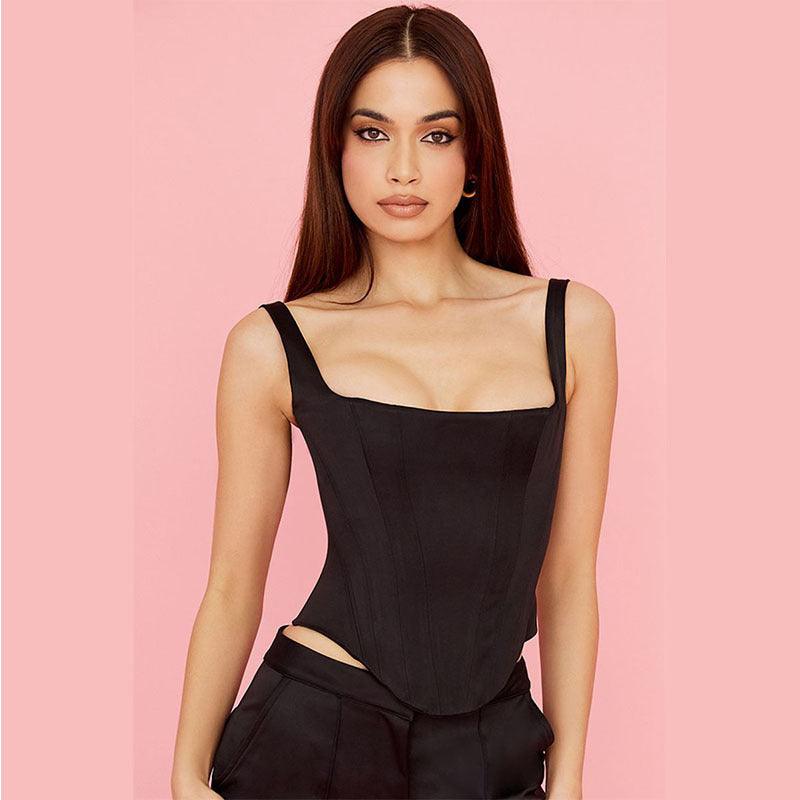 Stretch Tight Spaghetti-strap Camisole Top