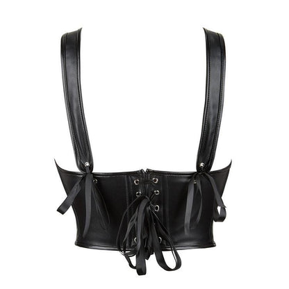 PU Leather Black Corset - Magic Moon Store