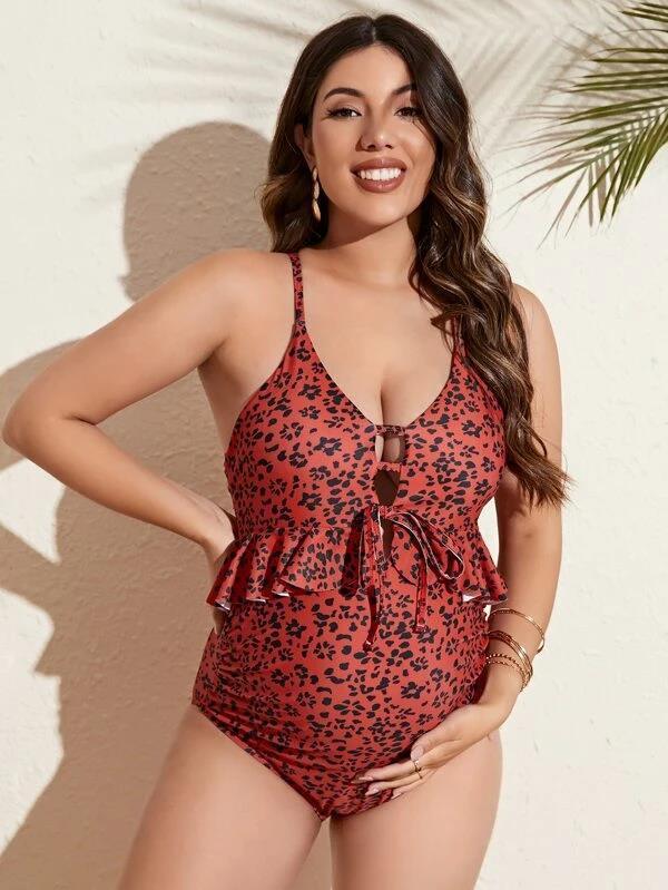 Solid Color Swimsuit Maternity - Magic Moon Store