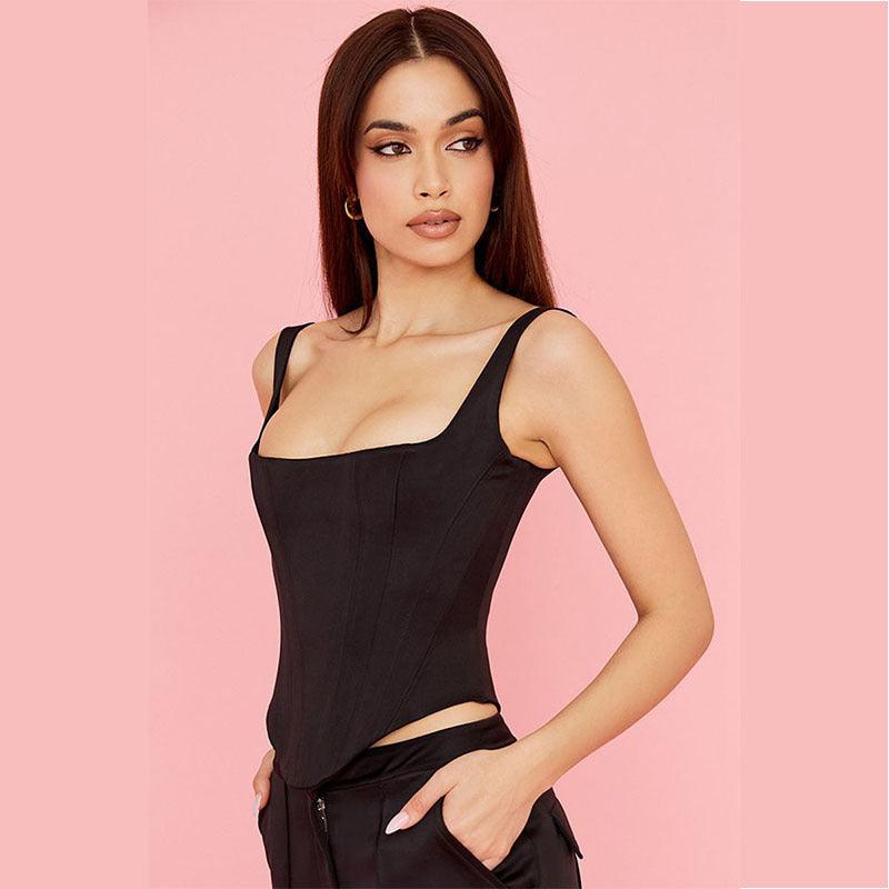 Stretch Tight Spaghetti-strap Camisole Top