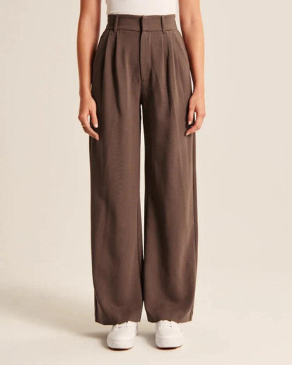 High Waist Straight Trousers