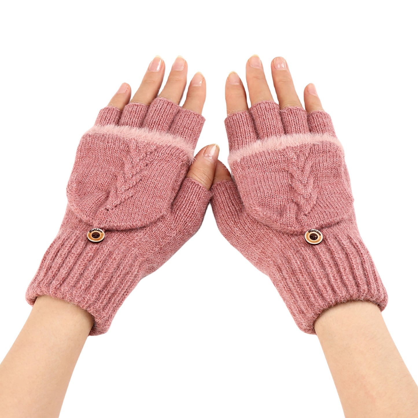 Wool Fingerless Gloves Women's Warm Knitted - Magic Moon Store