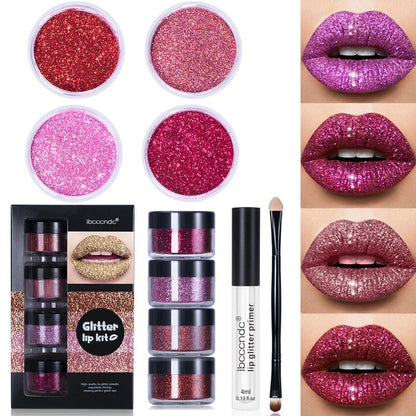 Glitter Lip Gloss Lipstick Shiny Make Up Set - Magic Moon Store