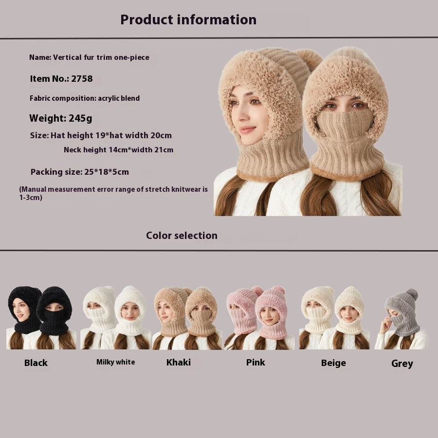 Solid Color Knitted Hat & Scarf Mask - Magic Moon Store