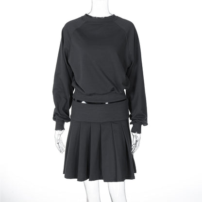 Long Sleeve Sweater & Pleated Skirt Set - Magic Moon Store