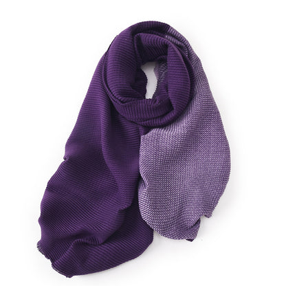 Gradient Mixed-color Winter Double-sided Wrinkled Imitation Cashmere Scarf For Women