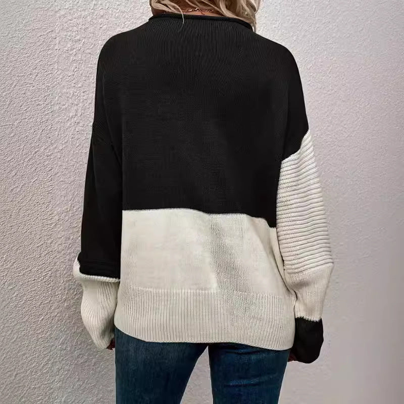 Contrast Color Knitting Sweater - Magic Moon Store