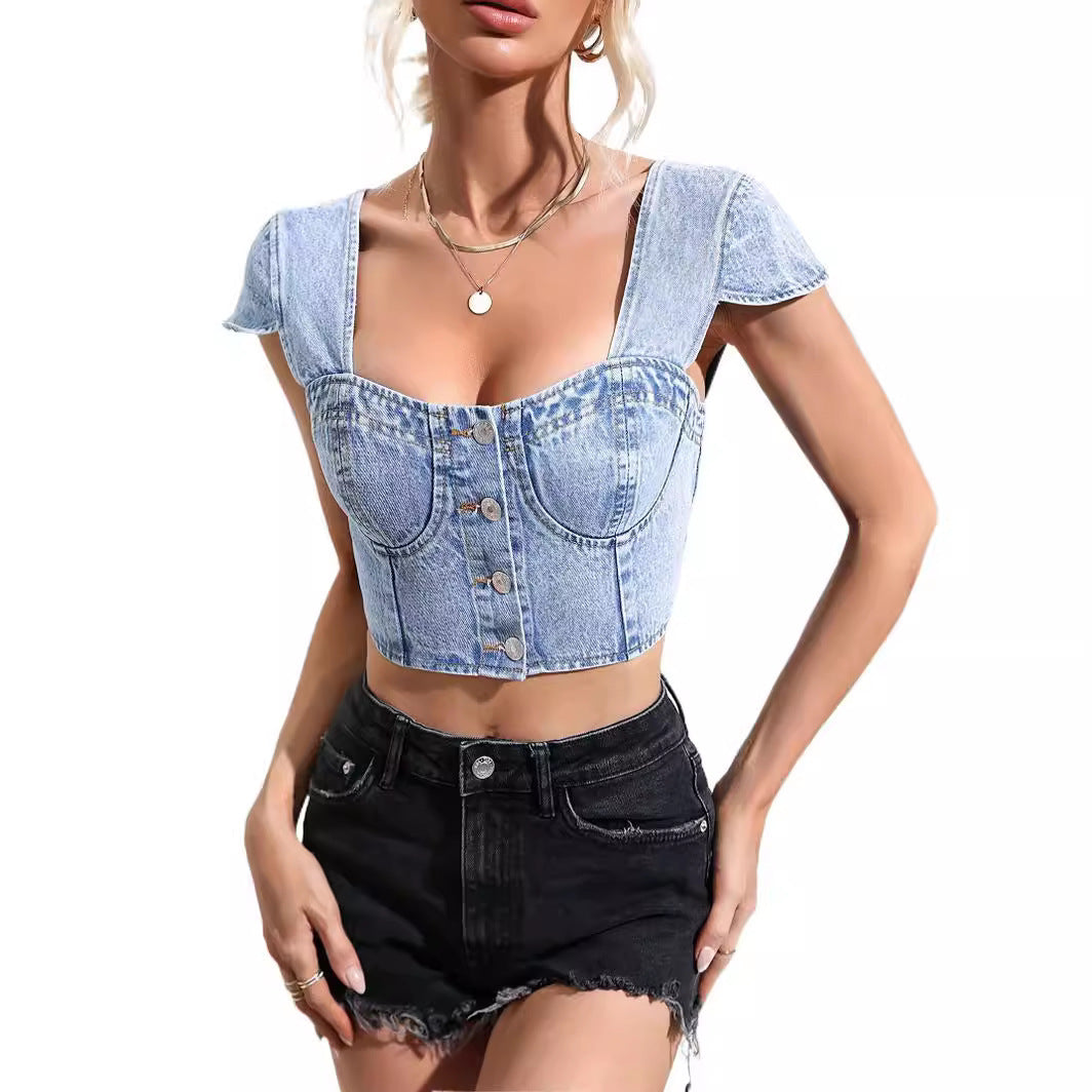 Slim Fit Denim Small Top