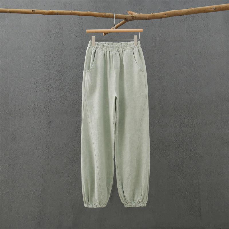 Cotton & Linen Slub Casual Trousers