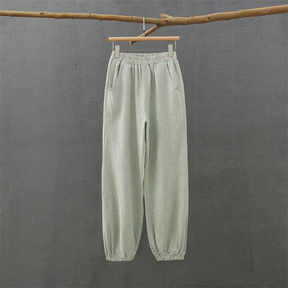 Cotton & Linen Slub Casual Trousers