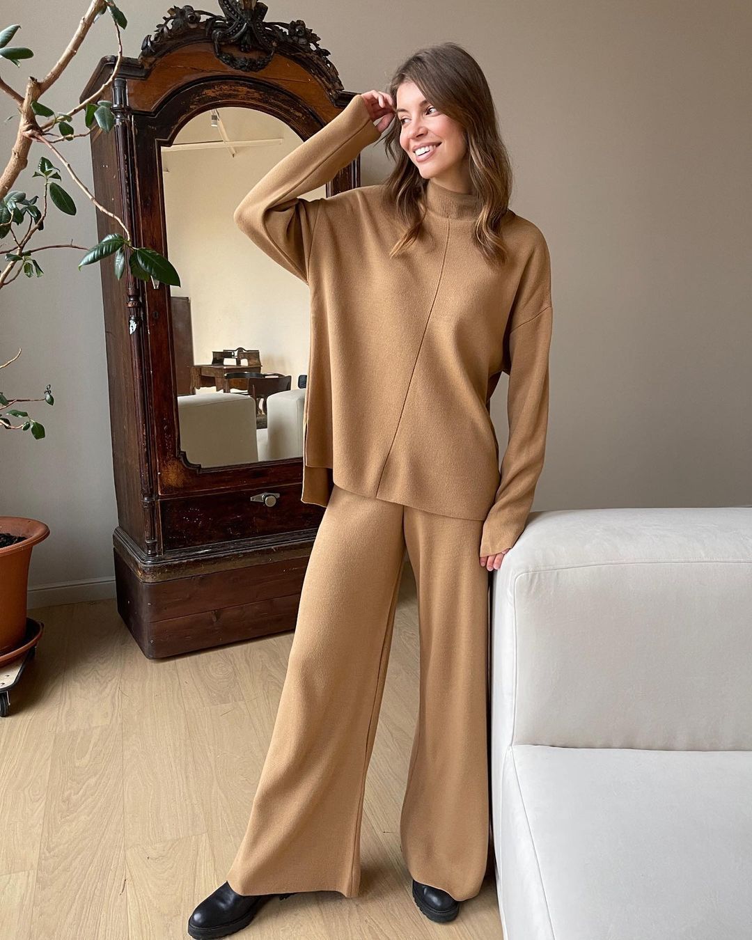 Long Sleeve Loose Casual Sweater & Trousers Set - Magic Moon Store