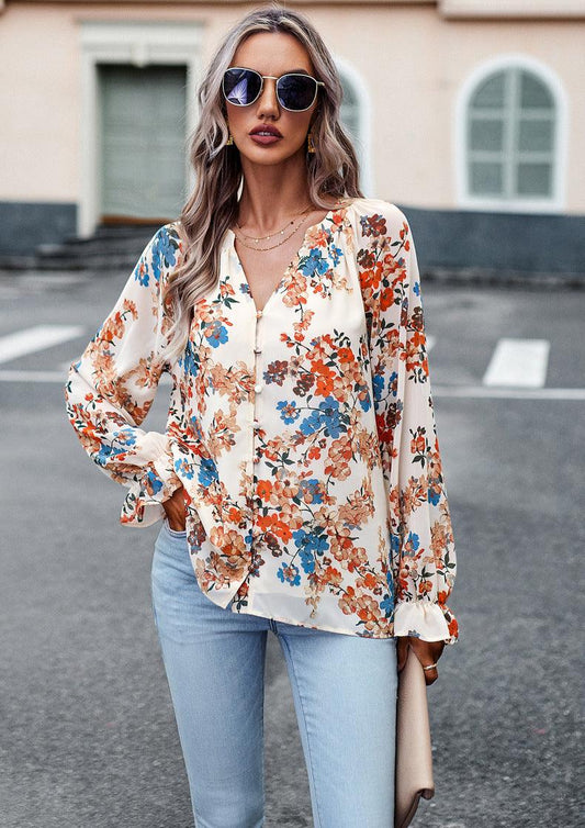 Floral Long Sleeve Shirt - Magic Moon Store