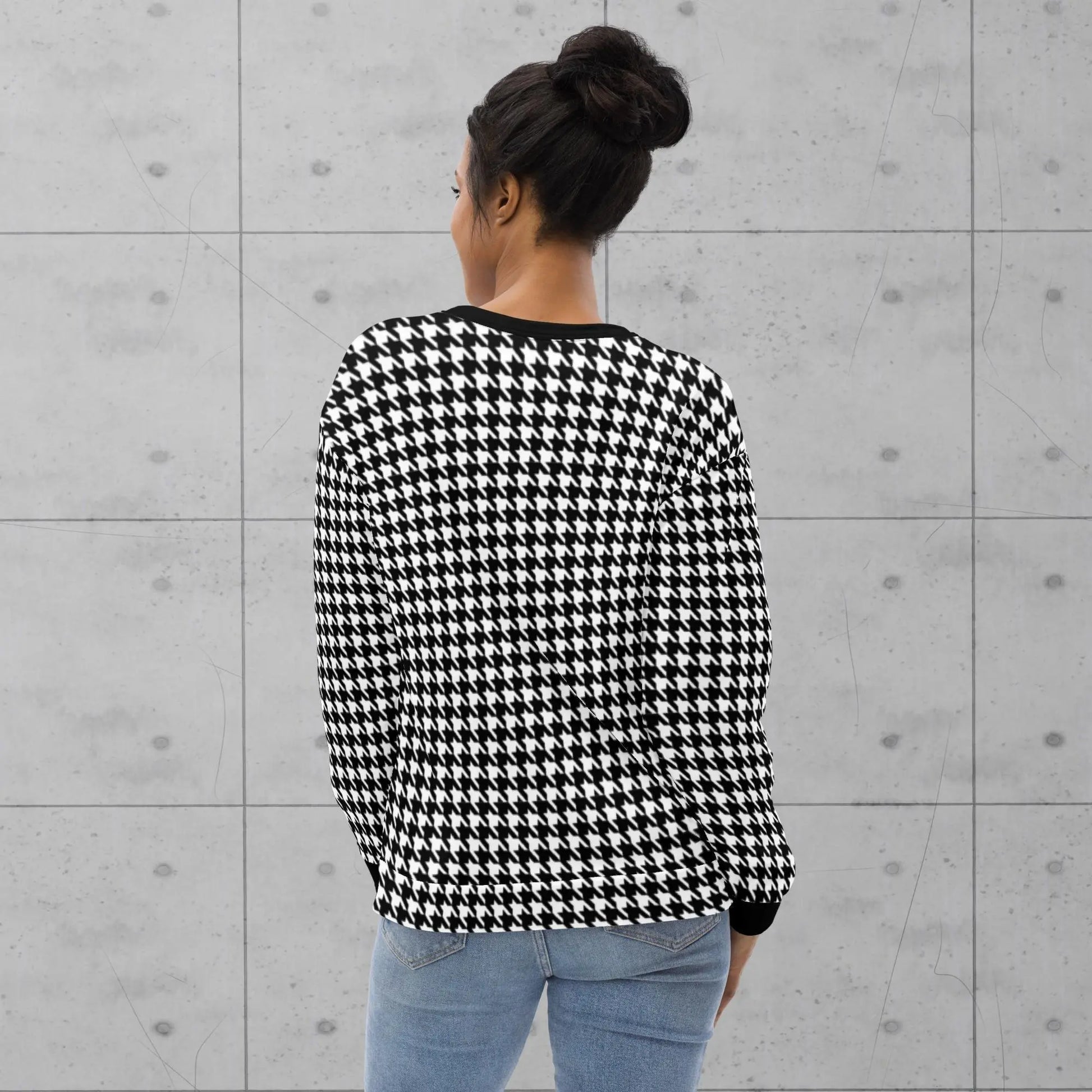 Black Houndstooth Sweatshirt - Magic Moon Store